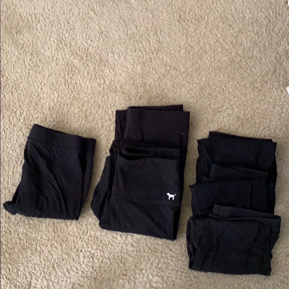 Bundle of 6 PINK by VS black leggings